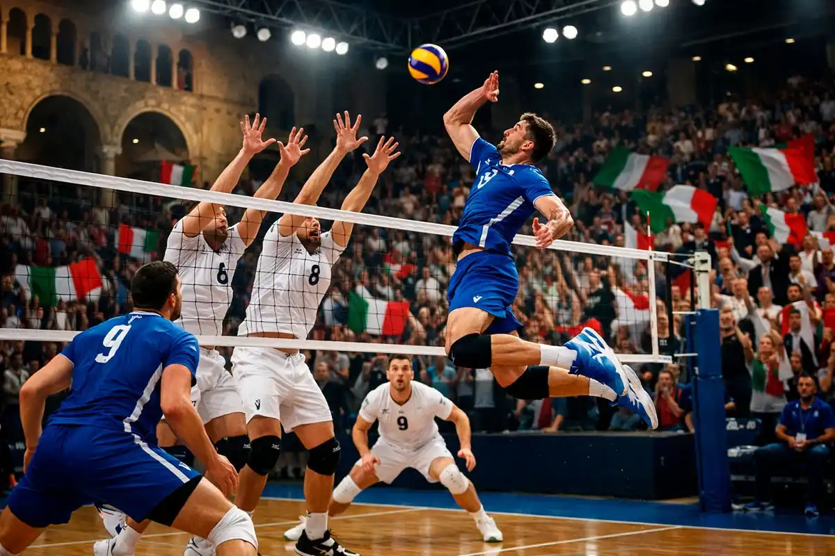Italienisches Volleyball-Spitzenspiel in legendärer Halle mit leidenschaftlichen Fans